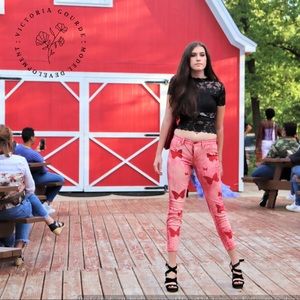 Red and pink butterfly pants Sizing 0-2